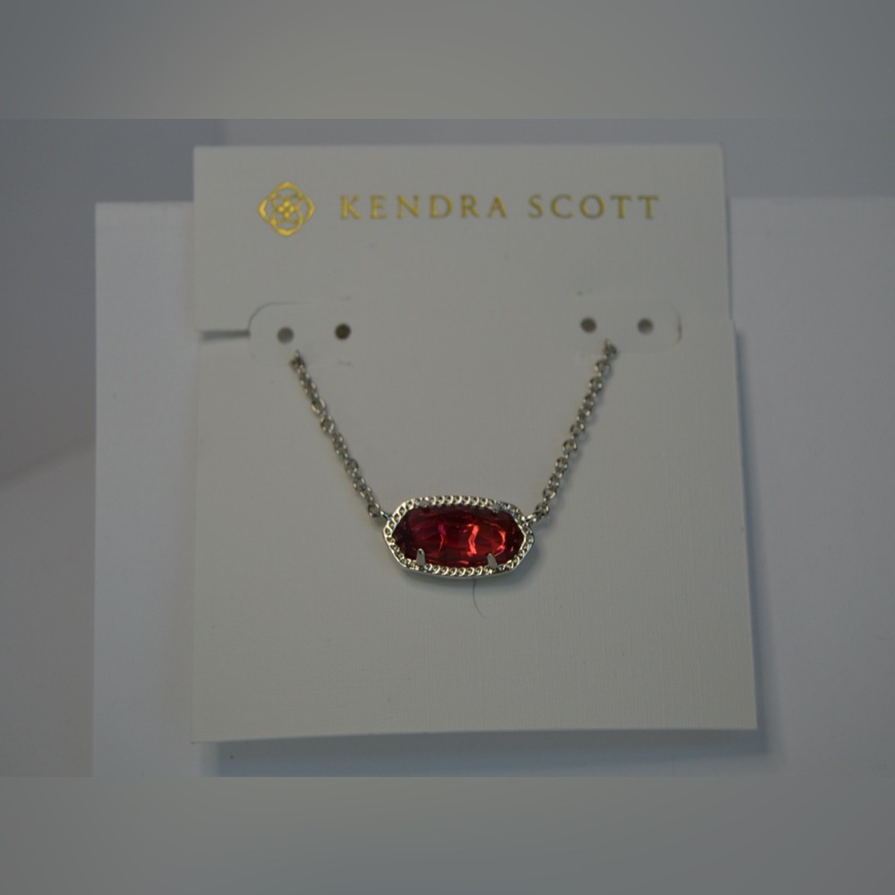 Kendra Scott: Elisa Silver Pendant Necklace in Berry Glass